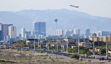 Las Vegas Strip Kuzey arıyorsunuz bir görünümünü