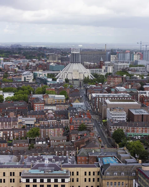 En Flygfoto över Liverpool tittar norrut — Stockfoto