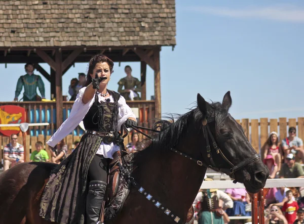 Принцесса на коне на фестивале Возрождения в Аризоне — стоковое фото