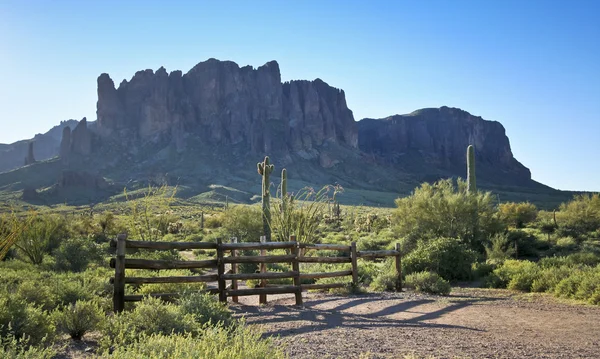 Un sendero hacia el desierto de la montaña de superstición — Foto de Stock