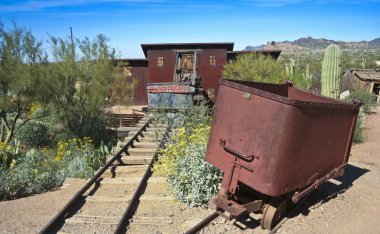 Eski bir maden ocağında Goldfield hayalet kasaba, Arizona 