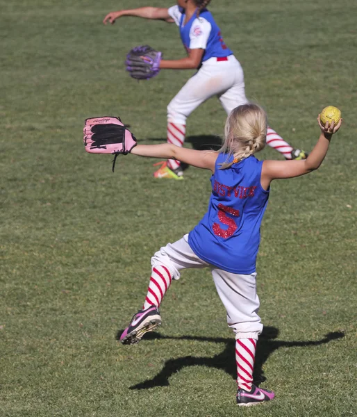 Una partita di softball di Summerlin Little League Girls — Foto Stock