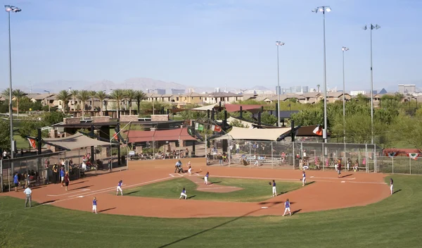 A Summerlin Little League Girls Softball Game 스톡 이미지