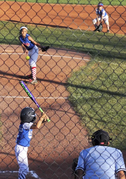 A Summerlin Little League Girls Softball Game — Stock Photo, Image