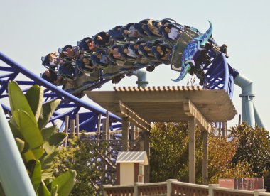 A Manta Roller Coaster Ride, SeaWorld, San Diego clipart