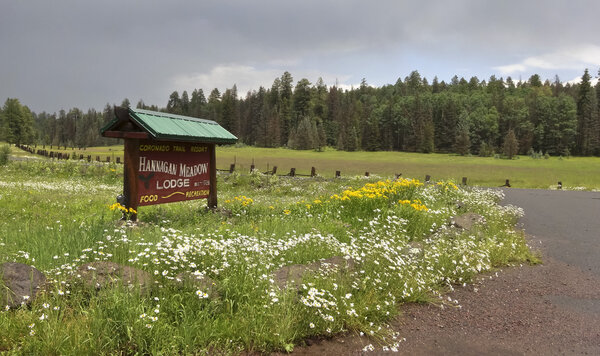 A Hannagan Meadow Lodge Sign Near Alpine, Arizona
