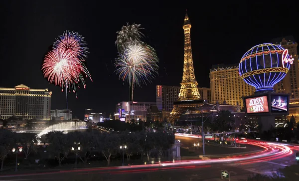 Egy ünnep, a Bellagio és a Las Vegas Blvd — Stock Fotó