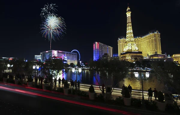 Una celebración en Bellagio y Las Vegas Blvd — Foto de Stock