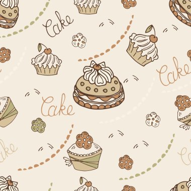 Sorunsuz elle çizilmiş renkli kek