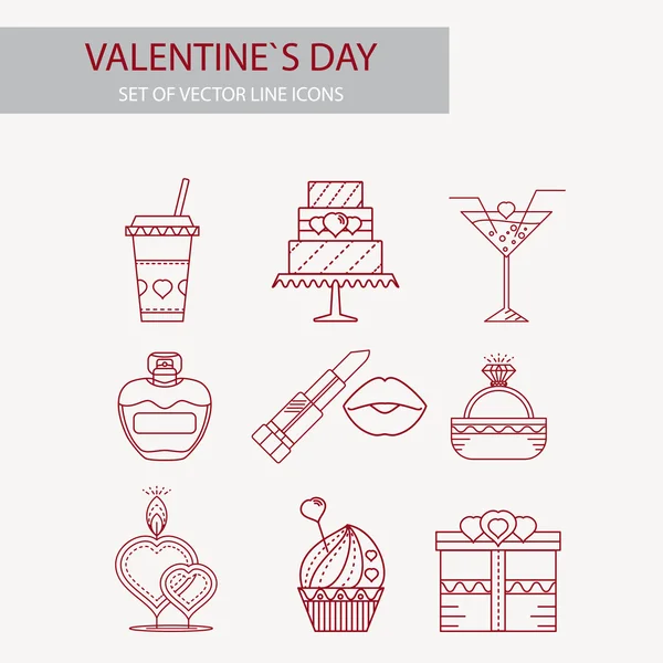 Conjunto de iconos de San Valentín — Vector de stock