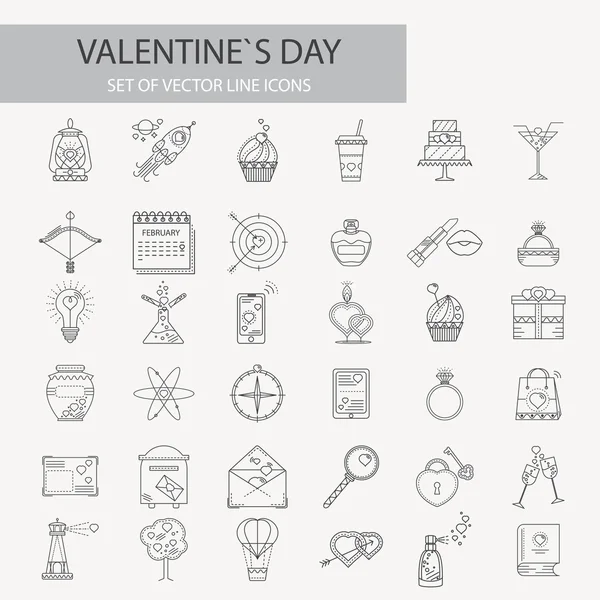 Zestaw ikon valentine konspektu — Wektor stockowy