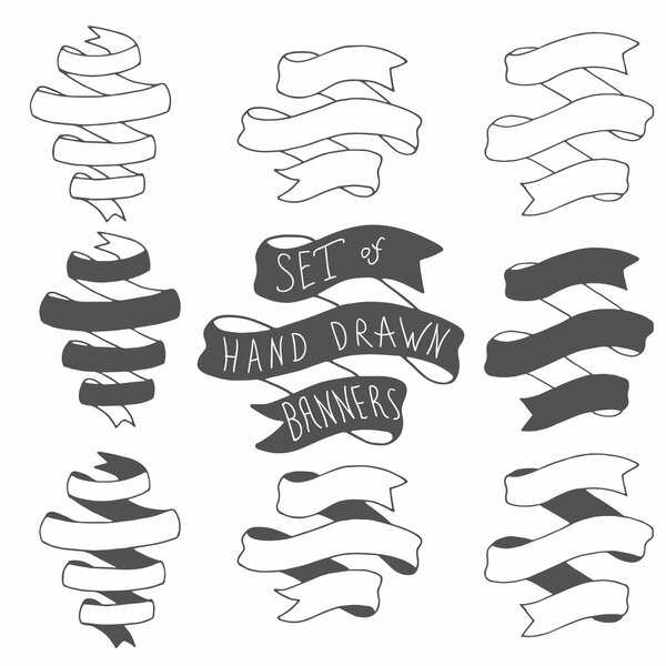 Set of Hand drawn vector banners