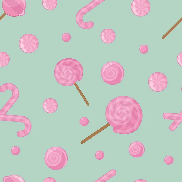 糖果棒棒糖无缝图案背景 — 图库矢量图片