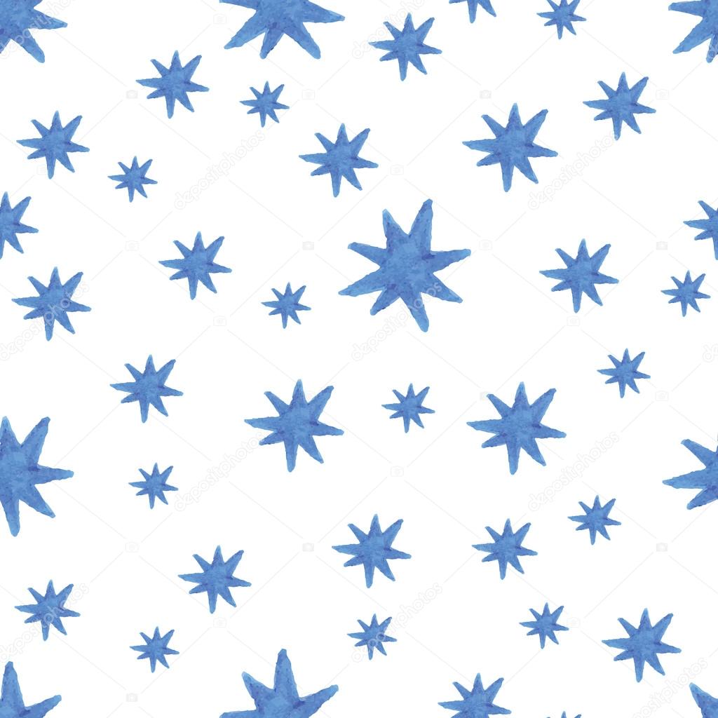 Hand paint  watercolor stars pattern