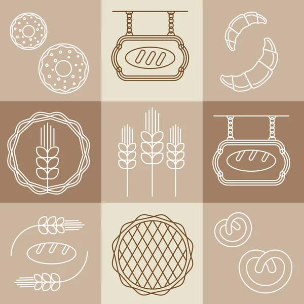 Logos vectoriels de boulangerie — Image vectorielle