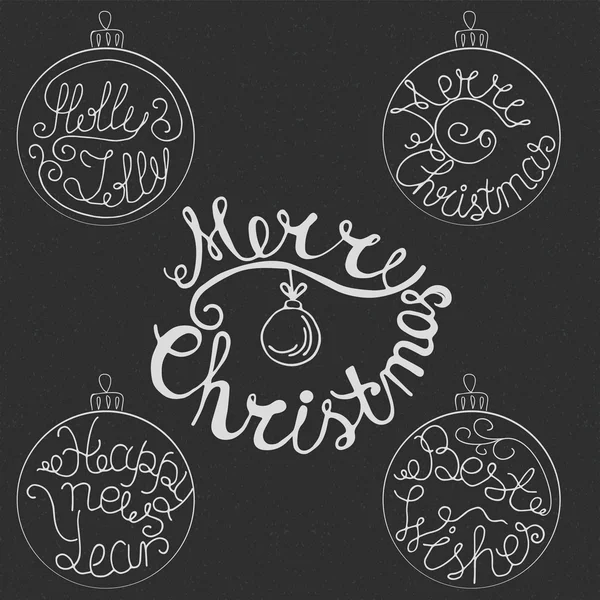 Set of Merry Christmas  hand drawn quotes — Wektor stockowy