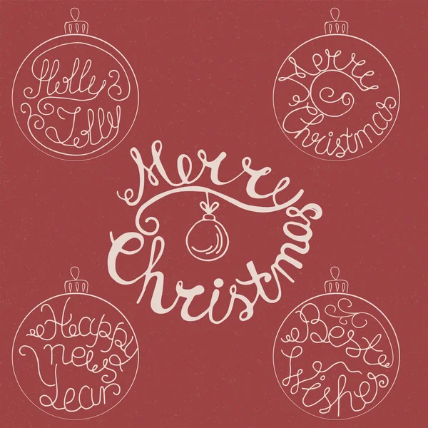 Set of Merry Christmas  hand drawn quotes — Wektor stockowy