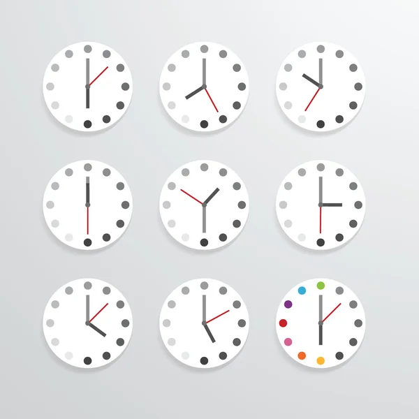 Reloj icono plano aplicación vector ilustración . — Vector de stock