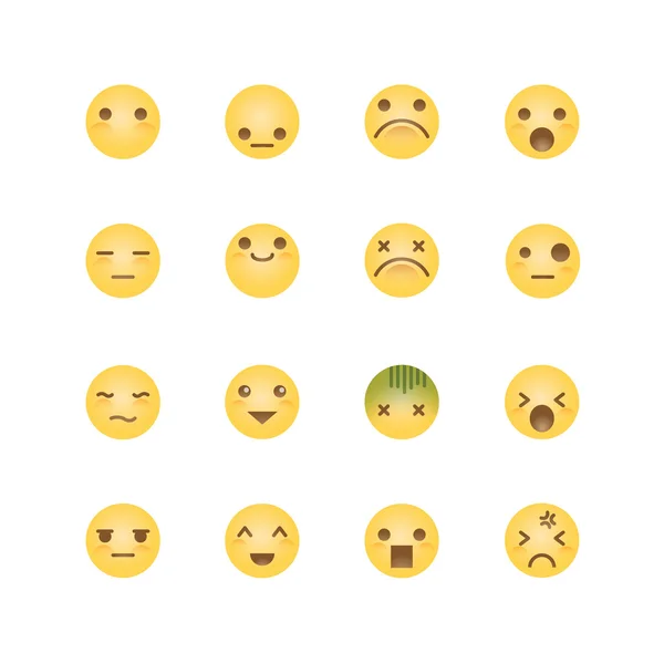 Set di raccolta avatar Emoji, emoticon icone isolate linea piatta — Vettoriale Stock