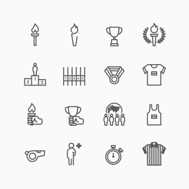 Spor simgeleri düz çizgi tasarlamak vektör