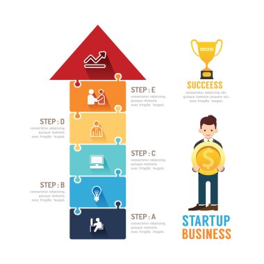 Başlangıç iş tasarım ok jigzaw kavramı sunusu