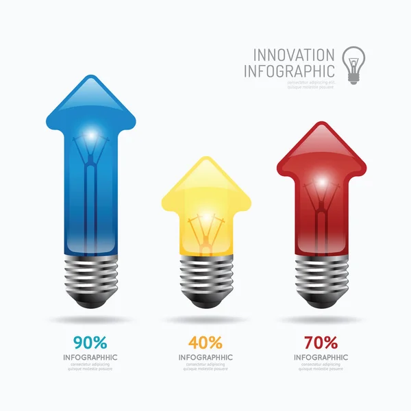 Infographic abstraktní žárovka šipka šablony design. technologie — Stockový vektor