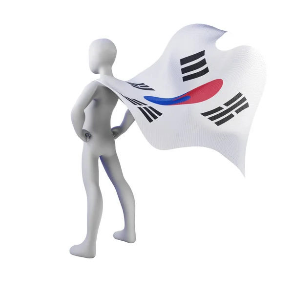 Rendering Supereroe Con Mantello Corea Del Sud — Foto Stock