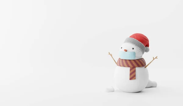 Dibujos Animados Renderizado Muñeco Nieve Sobre Fondo — Foto de Stock