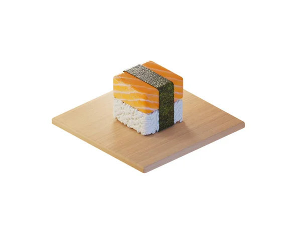 Carré Saumon Sushi Isométrique Concéder — Photo