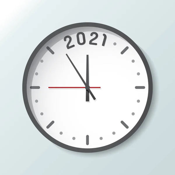 Reloj Aislado Fondo Con Espacio Copia 2021 Cuenta Atrás Año — Vector de stock