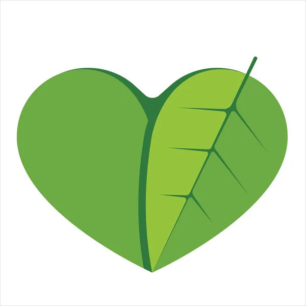 Αφηρημένο Φύλλο Σχήμα Διάνυσμα Αγάπη Φύση Περιβαλλοντικό Σύμβολο Επίπεδη Σχεδίαση — Διανυσματικό Αρχείο