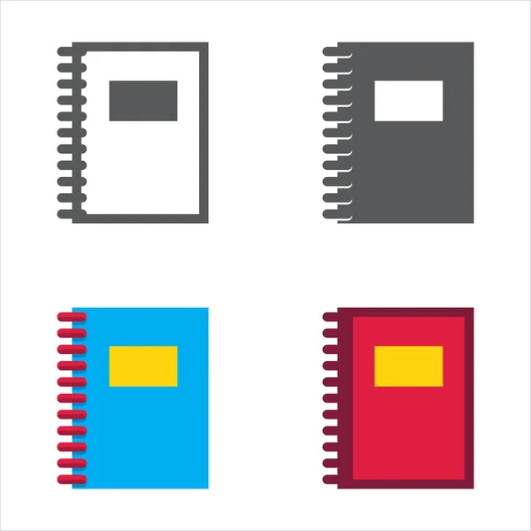 Notebook Diseñado Conjunto Iconos Ilustración Vectorial — Archivo Imágenes Vectoriales