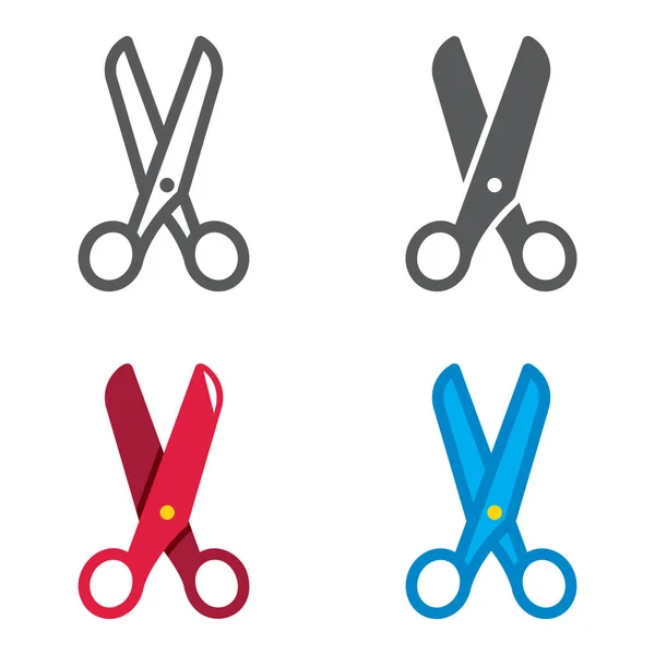 Scissors Designed Icons Set Vector Illustration — Stock Vector