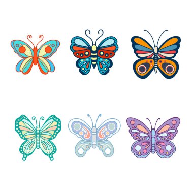 vektör izole kelebek kümesi