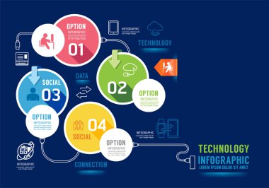 Infographics Technology Concept Design options banner. Vector illustration.