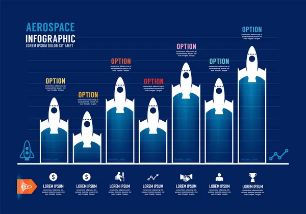 Aerospace Infográfico Recursos Negócios Gráfico Diagrama Transporte Ícone Conceito Companhias —  Vetores de Stock