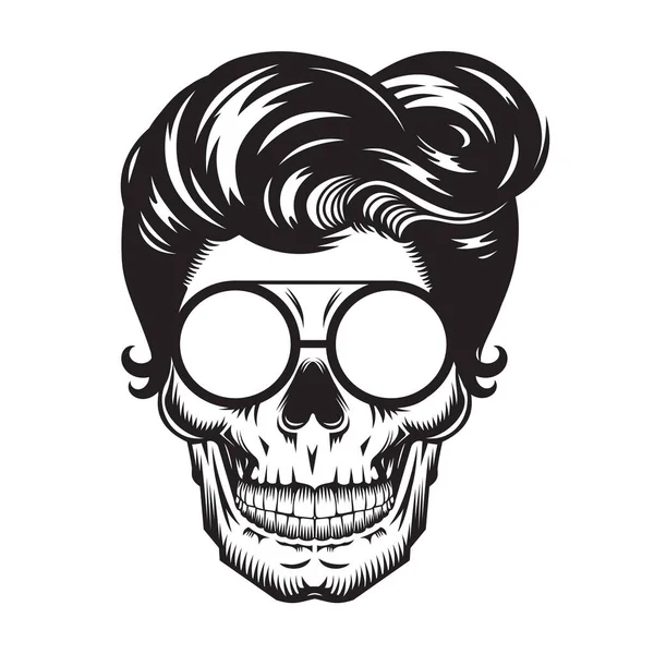 Skull Mamma Head Design Vit Bakgrund Halloween Huvudlogotyper Eller Ikoner — Stock vektor