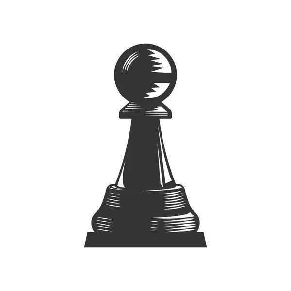 Schachvektorlinie Kunst Illustration — Stockvektor