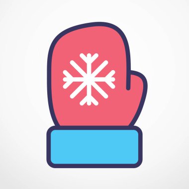 Noel Eldiveni Düz Çizgi Vektörü illüstrasyonu.