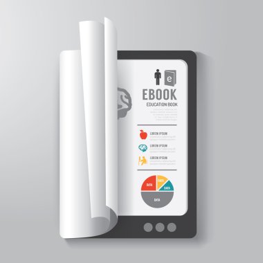 kapak kitap dijital tasarım tablet kavramı şablonu