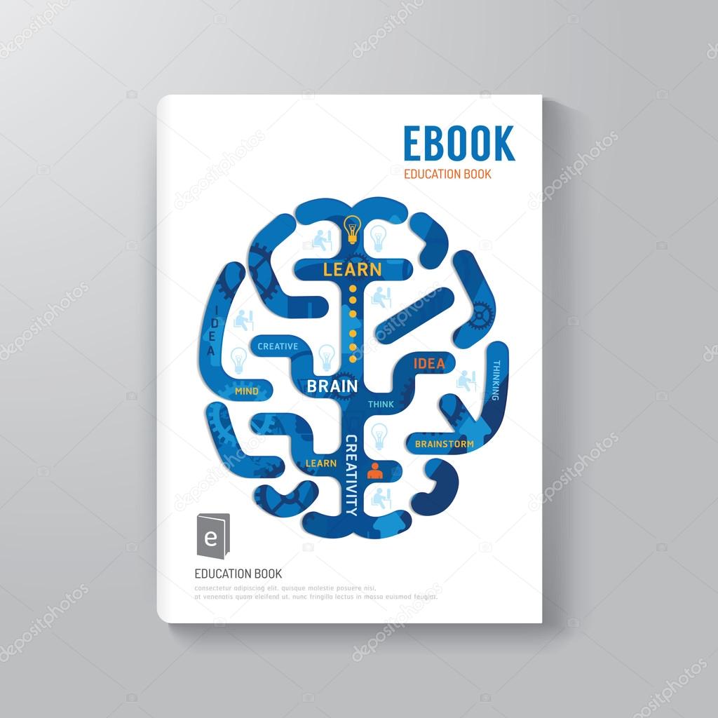 Cover Book Digital Design Brain Concept Template