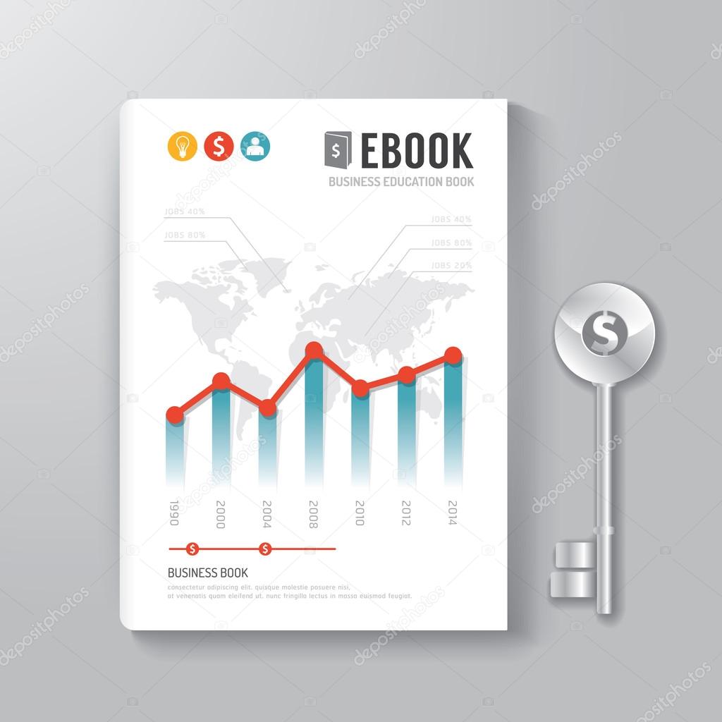 Cover Book Digital Design Template Key of Business Concept