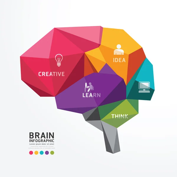 Brain Design Stil — Stockvektor