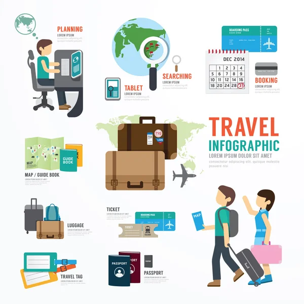 World Travel Business Infografía — Vector de stock