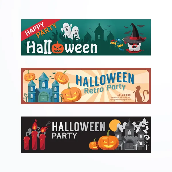 Halloween dag partij banner — Stockvector