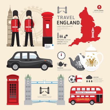 Londra, Birleşik Krallık düz simgeleri tasarım