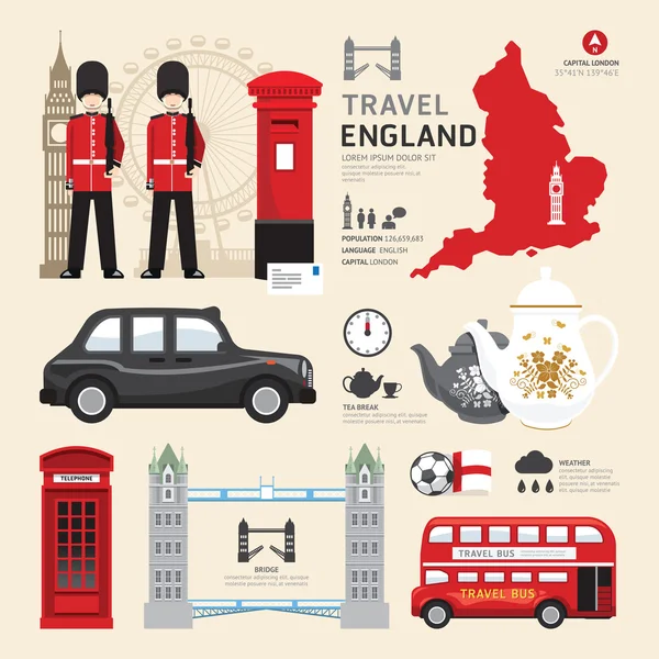 London, Великобритания Flat Icons Design — стоковый вектор