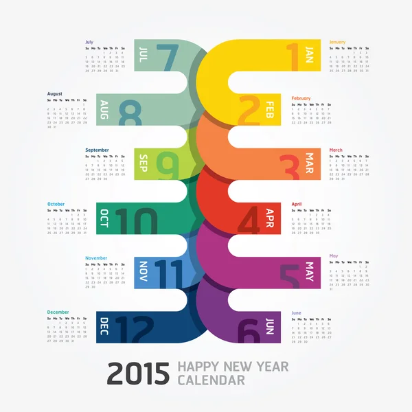 Progettazione calendario 2015 — Vettoriale Stock