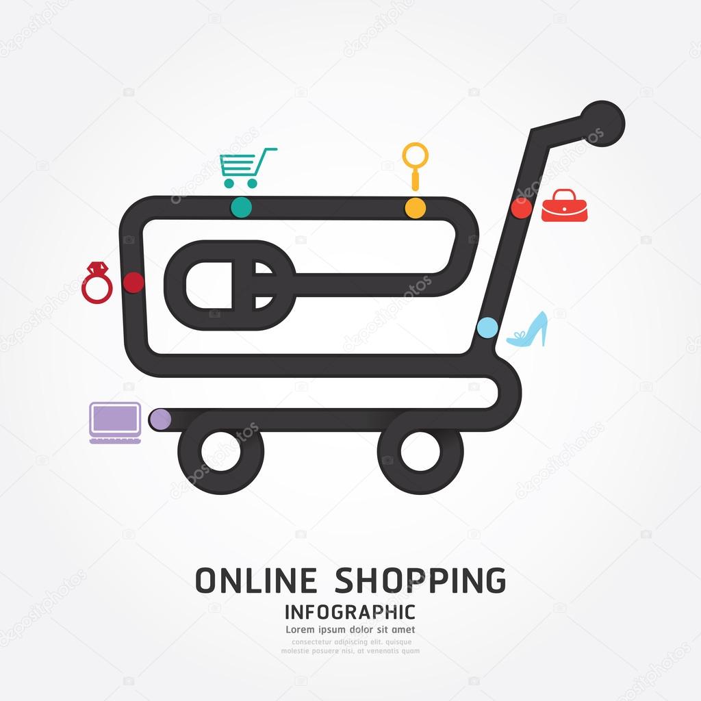 Infographics online shopping design