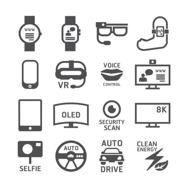 Teknoloji tasarım Icons set.